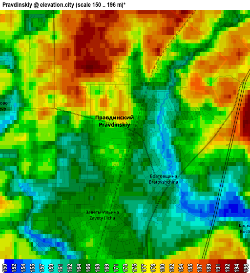 Pravdinskiy elevation map