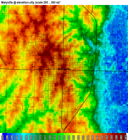 Maryville elevation map