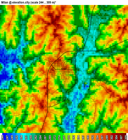 Milan elevation map