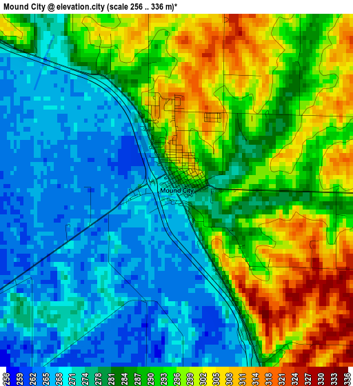 Mound City elevation map