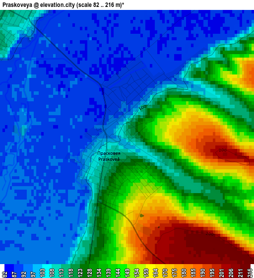 Praskoveya elevation map