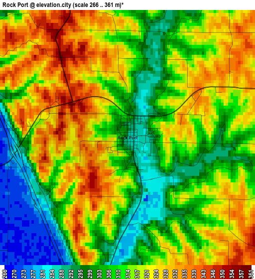 Rock Port elevation map