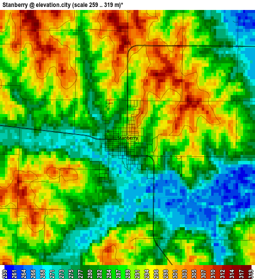 Stanberry elevation map