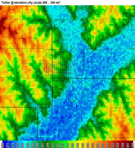 Tarkio elevation map