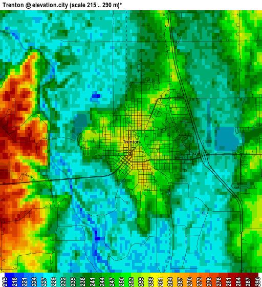 Trenton elevation map