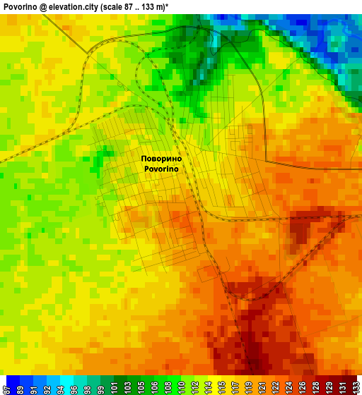 Povorino elevation map