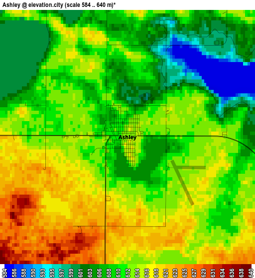 Ashley elevation map