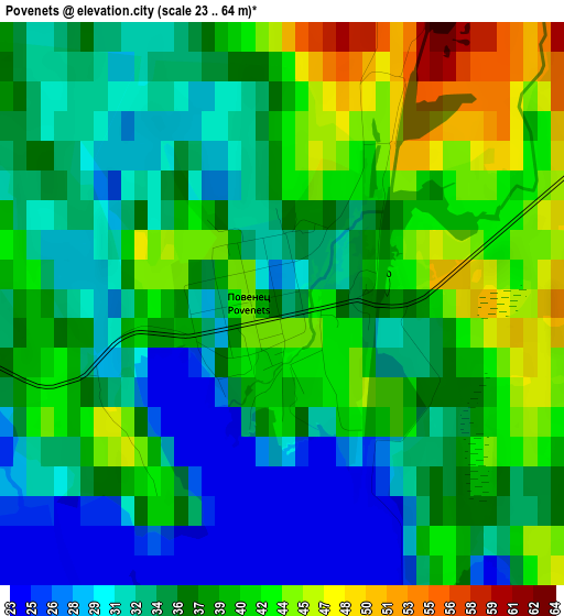 Povenets elevation map