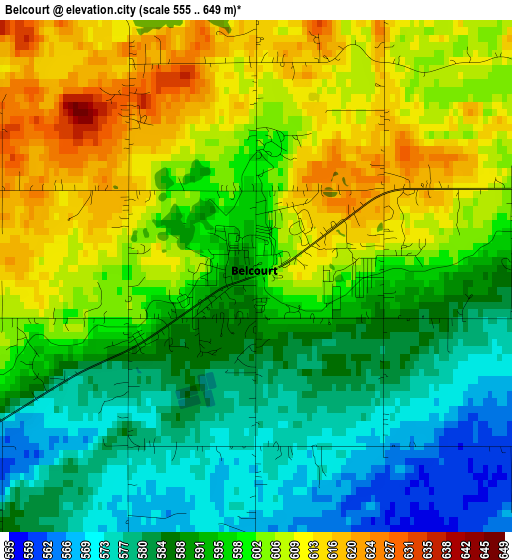 Belcourt elevation map