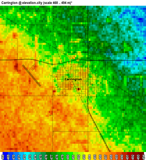 Carrington elevation map