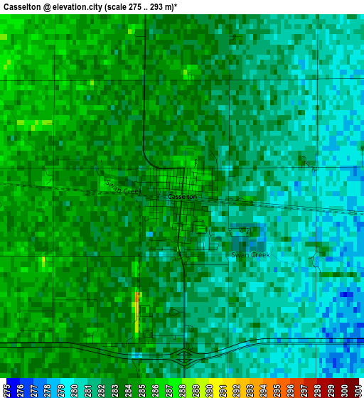 Casselton elevation map