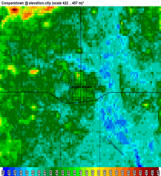 Cooperstown elevation map