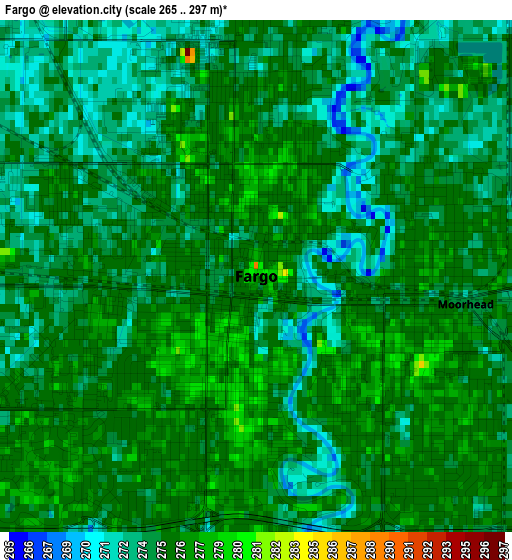 Fargo elevation map