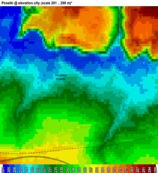 Poselki elevation map