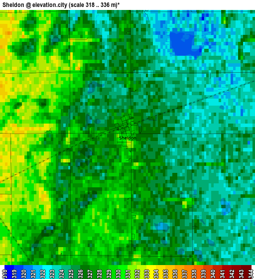 Sheldon elevation map