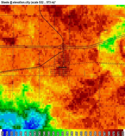 Steele elevation map