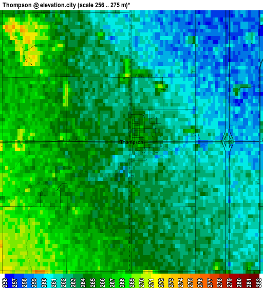 Thompson elevation map