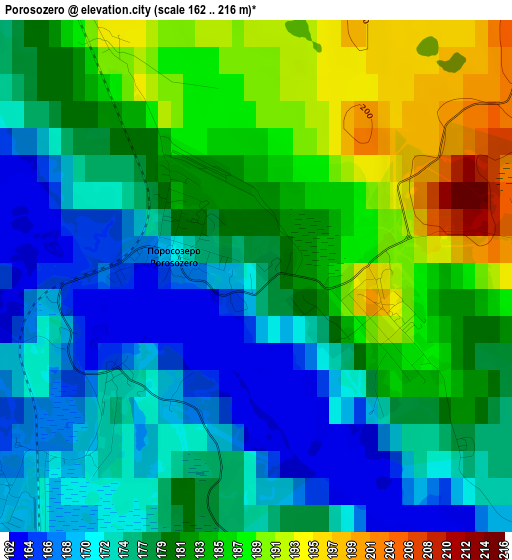 Porosozero elevation map