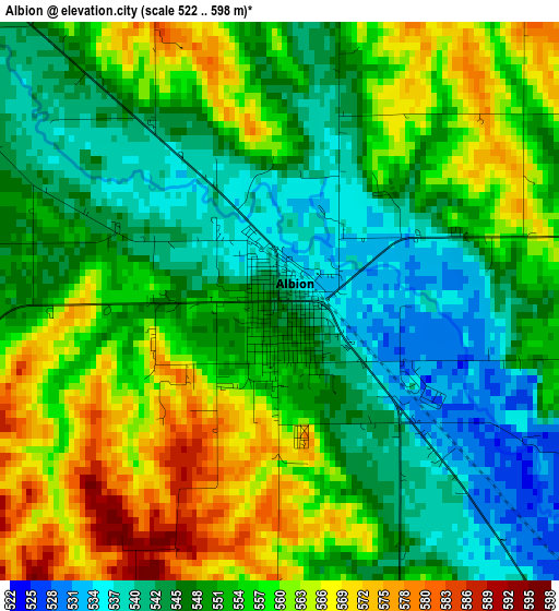 Albion elevation map