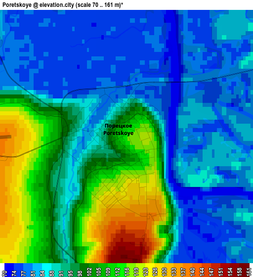 Poretskoye elevation map