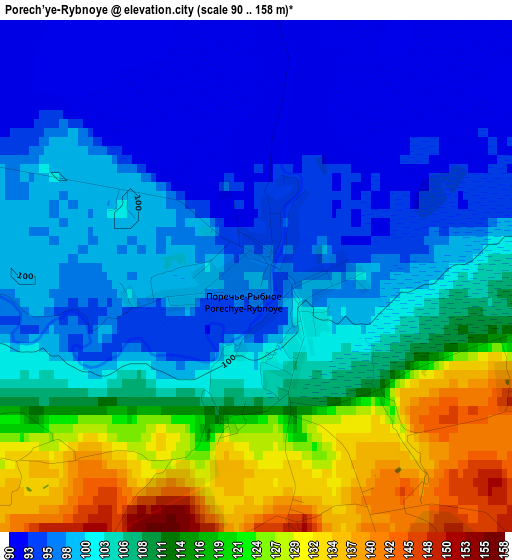 Porech’ye-Rybnoye elevation map