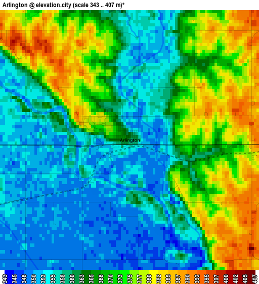 Arlington elevation map