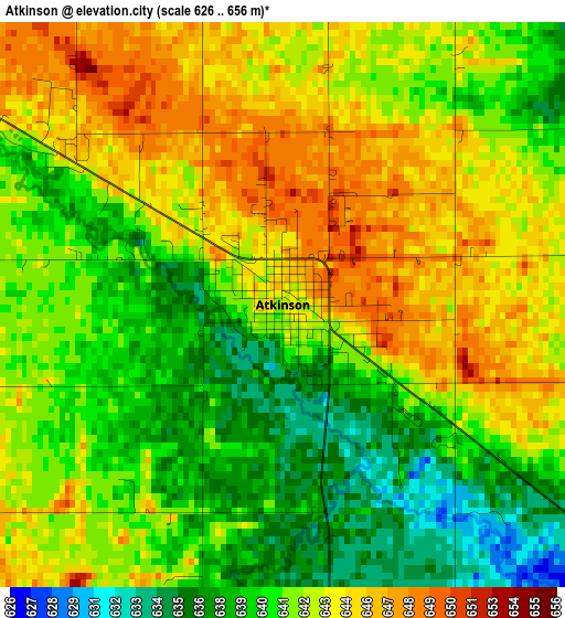 Atkinson elevation map