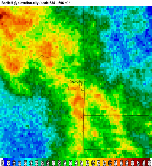 Bartlett elevation map