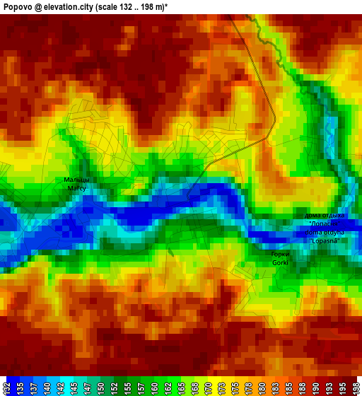 Popovo elevation map