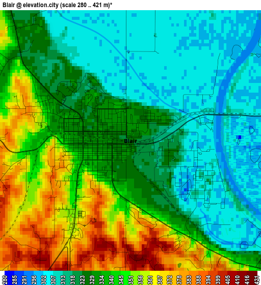 Blair elevation map