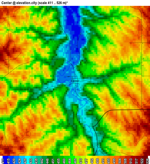 Center elevation map