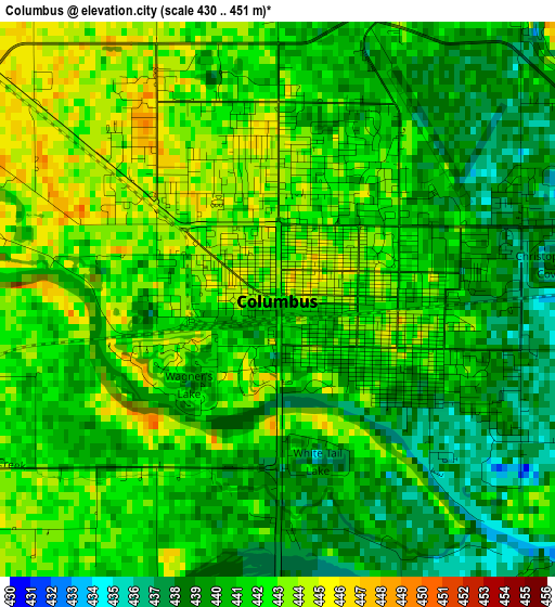 Columbus elevation map