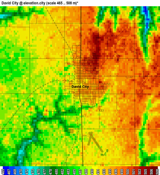 David City elevation map