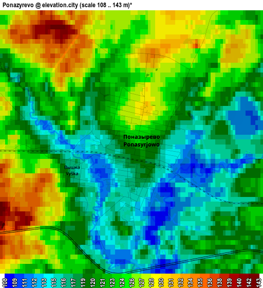 Ponazyrevo elevation map