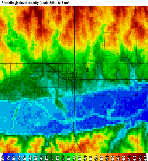 Franklin elevation map