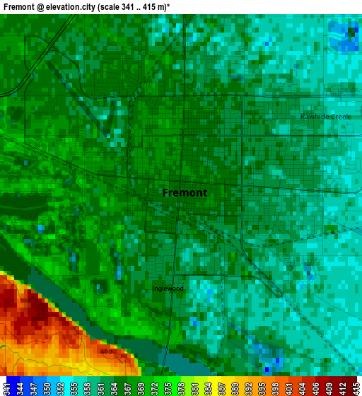 Fremont elevation map