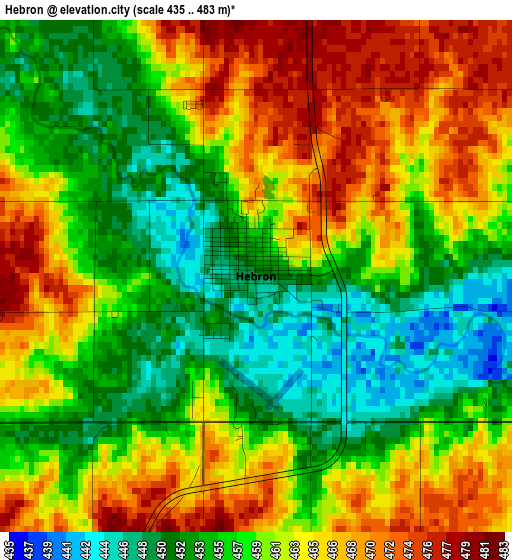 Hebron elevation map