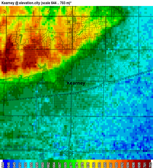 Kearney elevation map