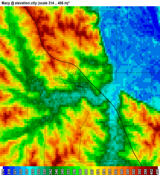 Macy elevation map