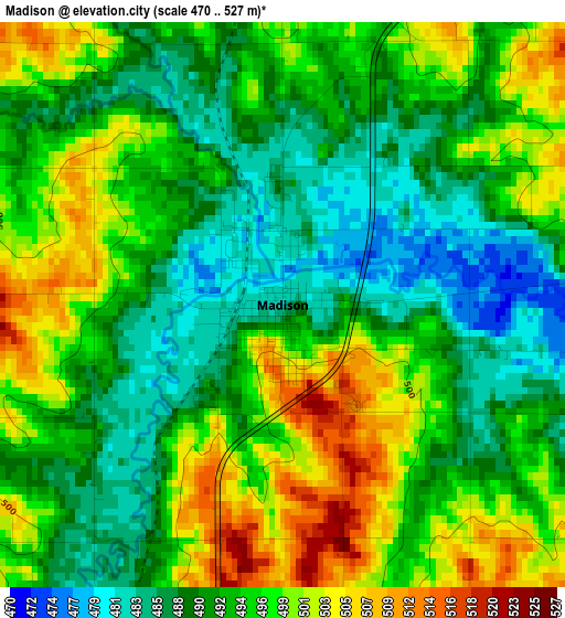 Madison elevation map