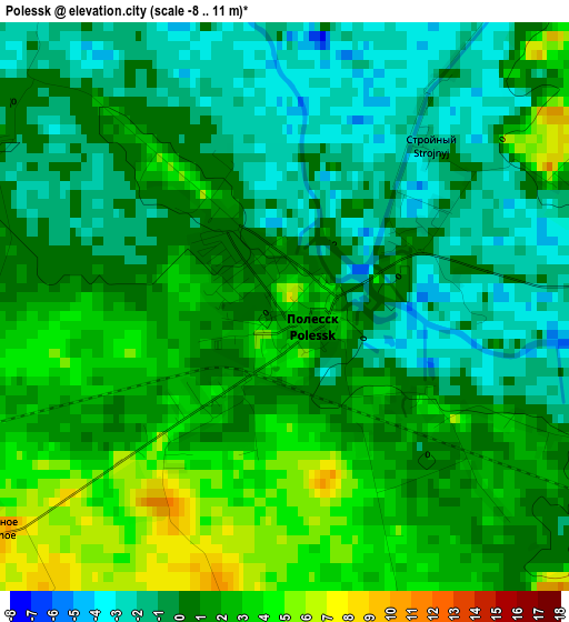 Polessk elevation map