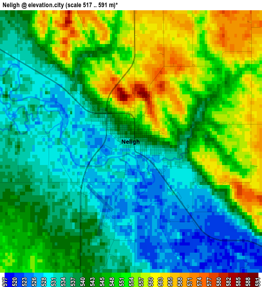 Neligh elevation map