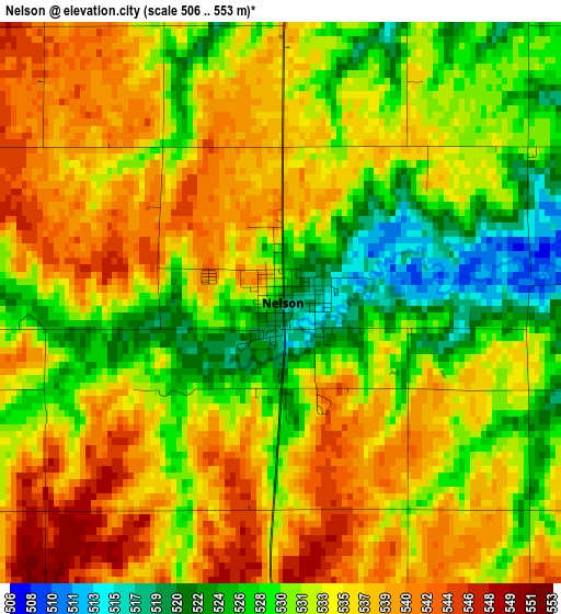 Nelson elevation map