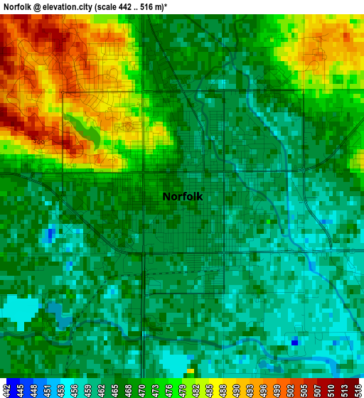 Norfolk elevation map