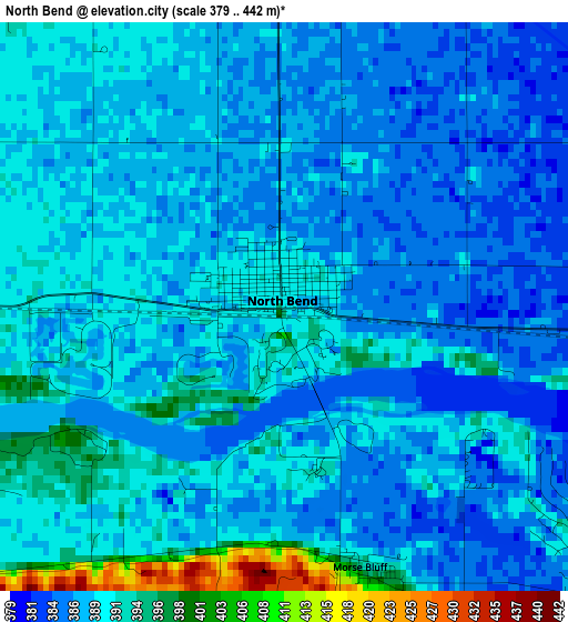 North Bend elevation map