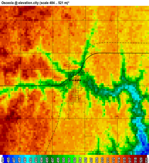 Osceola elevation map