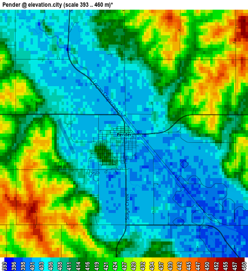 Pender elevation map