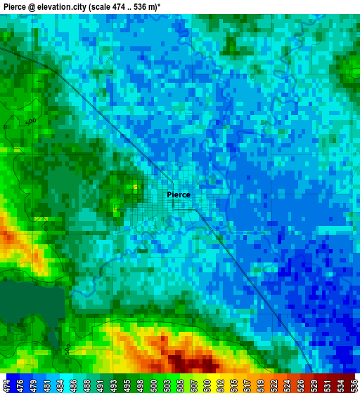 Pierce elevation map