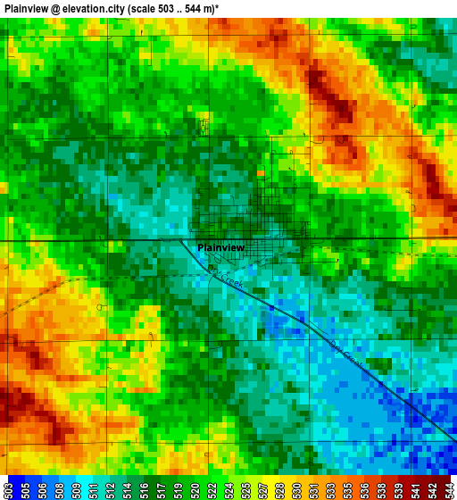 Plainview elevation map