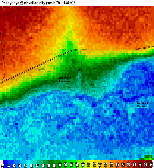 Pokoynoye elevation map